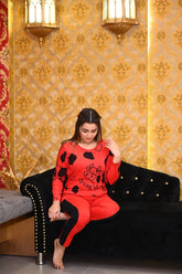 Ladies Soft Cotton Jersey PjSet (Red Buffalo)